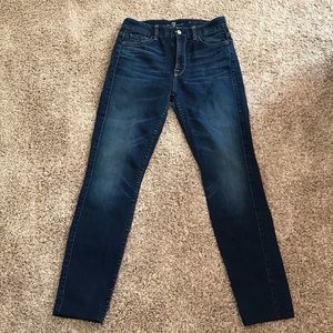 7 for all mankind super high waist skinny jeans 27